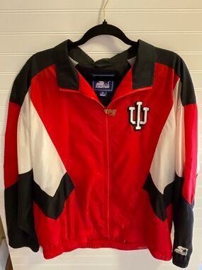 Vintage Indiana University IU Hoosiers Starter Jacket. Size:  XL.  Pre Owned